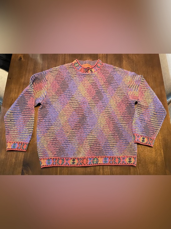 Missoni Sweaters - Missoni Vintage Geometric Multicolor Knit Wool Crewneck Pullover Sweater S/M